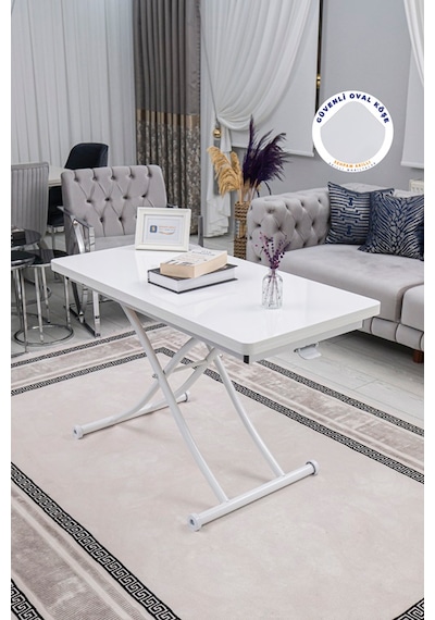 Juppo Üst Tabla Mdf Beyaz Oval Köşe Alt Beyaz İçe K