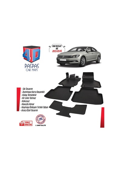 Ekiciler Vw Passat B8 4D Havuzlu Paspas 2015 Ve Üzeri