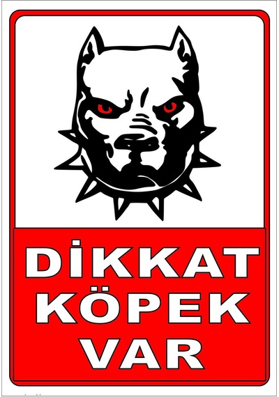 Dikkat Köpek Var Levhası 25x35 Cm Galvaniz Saç 0,4 Mm