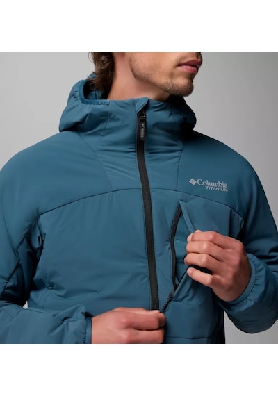 Columbia Silver Leaf Lite Hooded Jacket Erkek Outdoor Softshell Mont Wo0604-429 Mavi