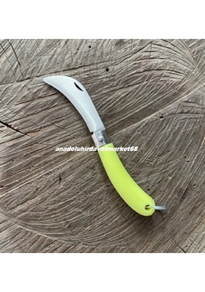 Dmr Çelik Eğik Model Mini Kamp Çakı Anahtarlık Kamp Çakı Mini Cep Kamp Çakısı El Yapımı 5cm Sarı Kırmızı