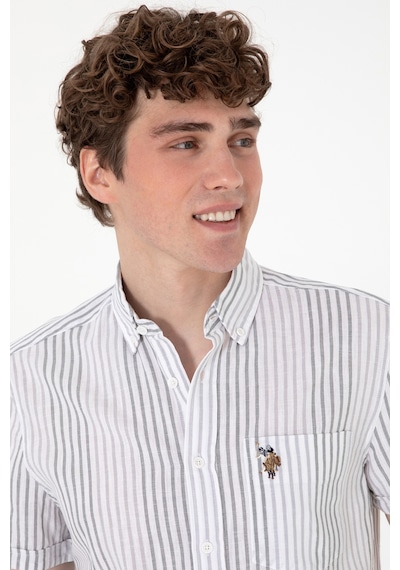 U.s. Polo Assn. Erkek Açık Gri Gömlek Kısa Kollu 50299919-vr001 Acık Grı Açık Gri