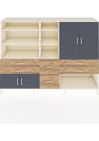 Hyperion Dolap 10 Raflı 6 Çekmeceli 4 Kapaklı 220x44x163 Aytaşı-a Aytaşı-antrasit/çam Hyperion Dolap 10 Raflı 6 Çekmeceli 4 Kapaklı 220x44x163 Aytaşı-a Aytaşı-antrasit/çam