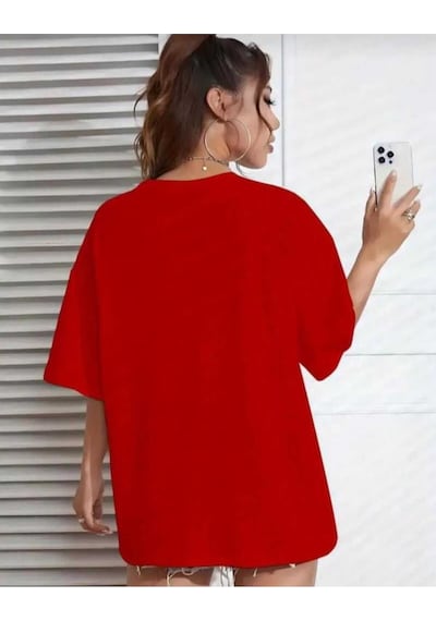Kozia Outdoors Malkoçbey Broklıyn Baskılı Oversize Unisex Basic O Yaka T-shirt Kirmizi