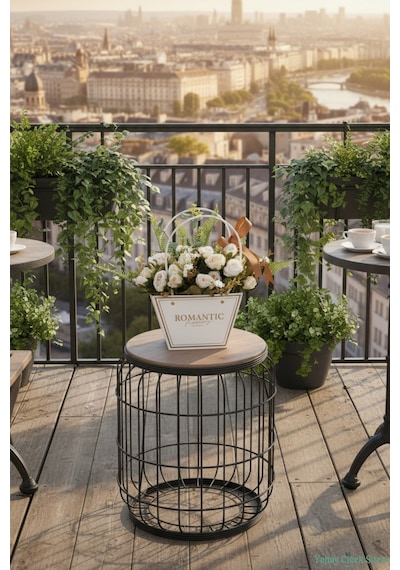 Yapay Çiçek Sitesi Yapay Çiçekli Romantic Çantalı Aranjman Model 15 Beyaz