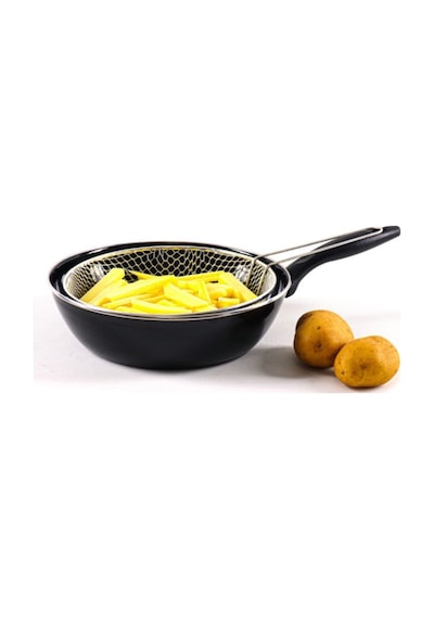 Cips Patates Kızartma Tavası Fritoz 26 Cm Siyah