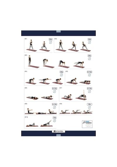 Domyos Pilates Matı - M - Grej Açık Nil Yeşili/koyu Yeşil