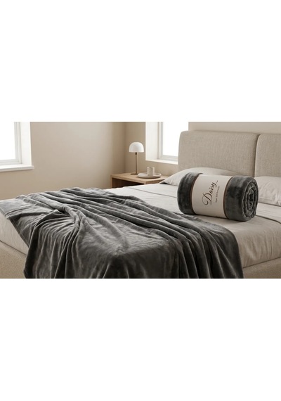 Daisy Super Soft Battaniye Çift Kişilik 200x220 Gri