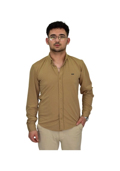 Erkek Likralı Spor Silim Fit Gömlek Bgl-st04332 Camel