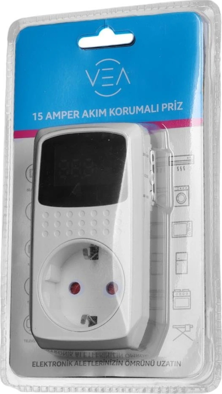 Ve-22393 15a 3520vea W Göstergeli Akım Korumalı Priz Aşırı Yüksek Gerilim
