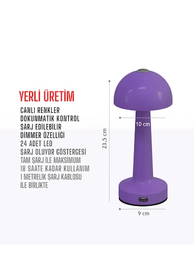 Zenlight Mantar Masa Lambası 321-5 Mor