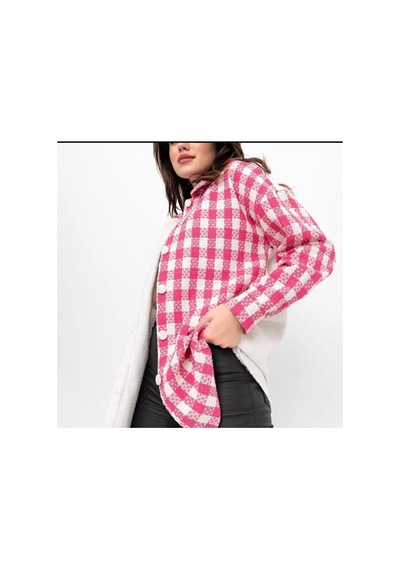 Esb Design Kadın Jakar Dokuma Pembe Ceket