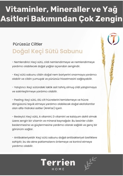 Home Serisi El Yapımı Doğal Bitkisel 5 Adet Hassas Ciltler Arındırıcı Nemlendirici Keçi Sütü Sabunu Karışık