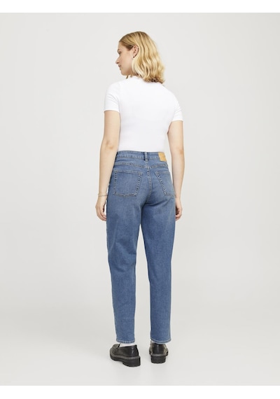 Jack & Jones Kadın Mom Fit Jean - Lisbon - 12259230 Medium Blue Denim Çok Renkli