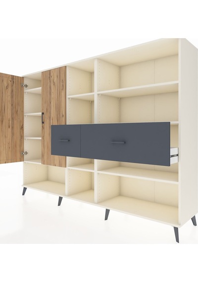 Hyperion Dolap 10 Raflı 2 Çekmeceli 2 Kapaklı 220x44x163 Aytaşı-çam/antrasit Atlas Çam/antrasıt - Aytası Hyperion Dolap 10 Raflı 2 Çekmeceli 2 Kapaklı 220x44x163 Aytaşı-çam/antrasit Atlas Çam/antrasıt - Aytası
