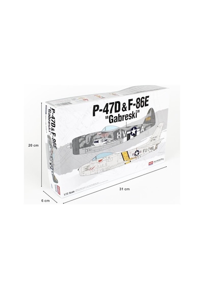 Academy 12530 1/72 Ölçek, P-47d & F-86e Gabreski Le Savaş Uçağı Demonte, Plastik Maket Seti-51219
