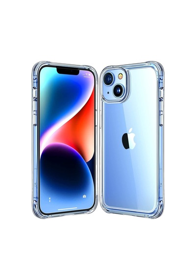 Iphone 14 Plus Uyumlu Köşeleri Airbag Tampon Silikon Darbeye Dayanıklı Şeffaf Kılıf Çok Renkli