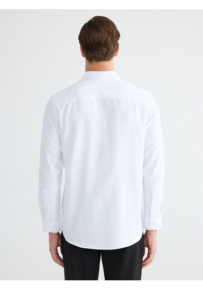 Lcw Busıness Beyaz Regular Fit Armürlü Erkek Basic Gömlek