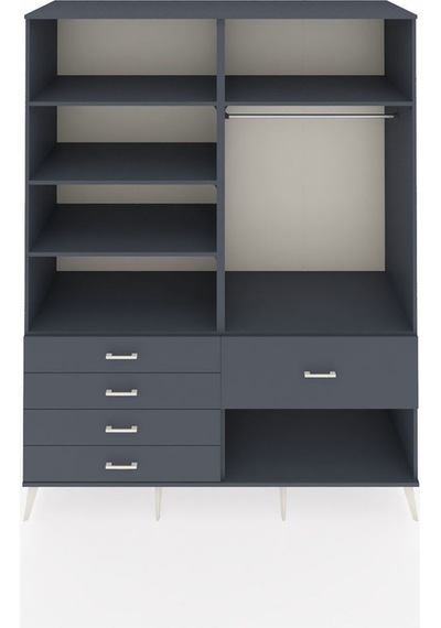 Kronos Gardrop 6 Raflı 5 Çekmeceli Tek Askılı 176x59x221 Antrasit-antrasit Antrasit Kronos Gardrop 6 Raflı 5 Çekmeceli Tek Askılı 176x59x221 Antrasit-antrasit Antrasit