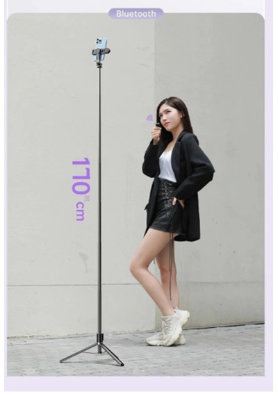 K9 Masaüstü Tripod Işıklı Kumandalı Selfie-youtuber Tripod 170 Cm