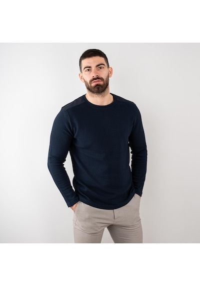 Likralı Erkek Lacivert Sweatshirt