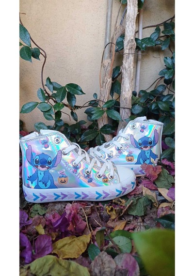 Scarpe Magiche Stitch Dijital Baskılı Kız Çocuk Ayakkabısı 31-35 Numara Arası Işıksızdır Gümüş Scarpe Magiche Stitch Dijital Baskılı Kız Çocuk Ayakkabısı 31-35 Numara Arası Işıksızdır Gümüş