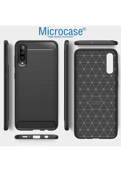 Microcase Samsung Uyumlu Galaxy A70S Brushed Carbon Kilif - Siyah 387484705