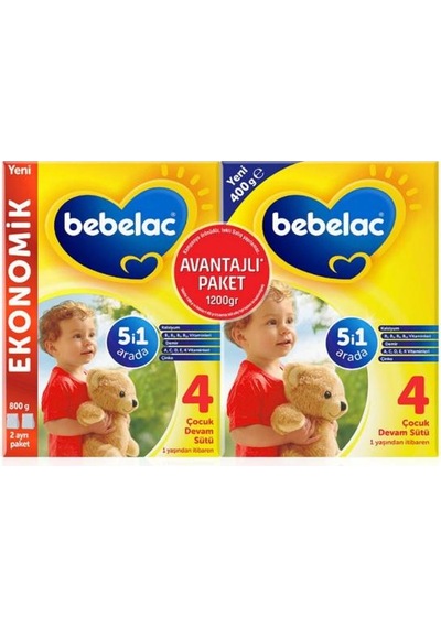 Bebelac 4 Çocuk Devam Sütü 800+400 G Bebelac 4 Çocuk Devam Sütü 800+400 G