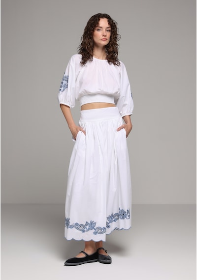 Colin's Colins Maxi Length Jakarlı Kadın Beyaz Etek Cl1079925 Q1.v1 Wht