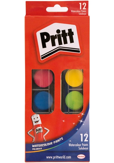 3 Adet Pritt Büyük Suluboya 12'li
