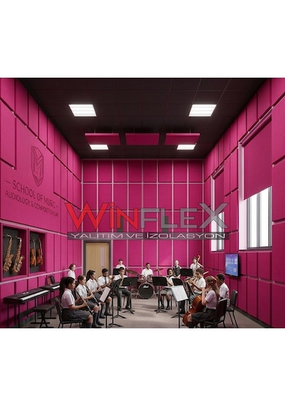 Akustik Kumaş Kaplı Panel-60x120cm Fuşya