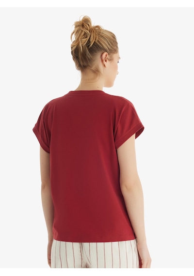 Blackspade Kadın Kısa Kol Şortlu Bordo Pijama Takımı 60553-59 bordo