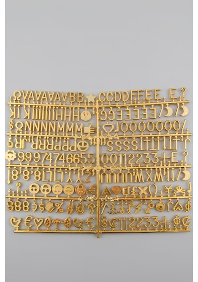Palomita Ahşap Siyah Yazı Panosu Mesaj Tahtası Ve Beyaz Gold Seti 230 Karakter Siyah Gold