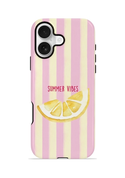 Apple iPhone Uyumlu 17 Vorian Çift Katmanlı Magsafe Kılıf Summer Vibes Lemon