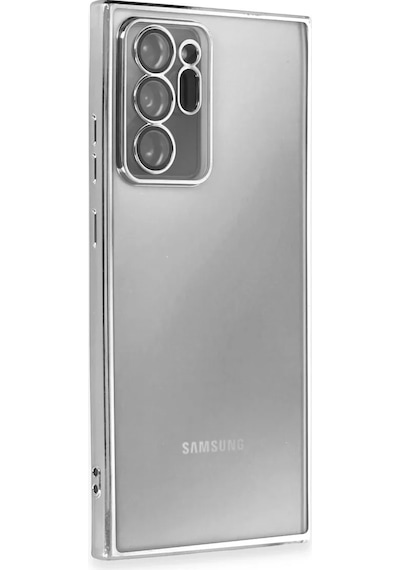 Newface Samsung Galaxy Note 20 Ultra Kılıf Razer Lensli Silikon - Gümüş