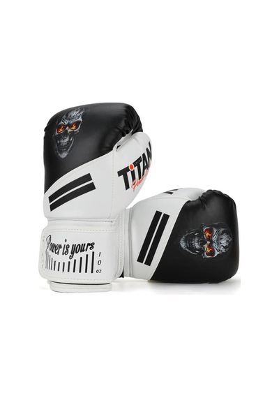 Titan Sport Siyah Beyaz Kurukafa Desenli Boks Eldiveni Çok Renkli
