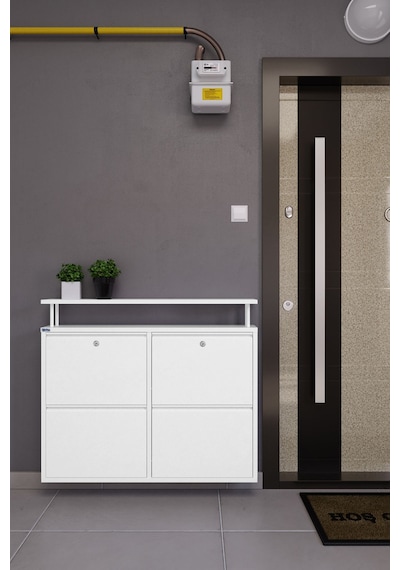 Ceha Kilitli Tablalı 4'lü Metal Ayakkabılık - Kar Beyaz K.AYK-2.4/B/P 9003/KL Beyaz Ceha Kilitli Tablalı 4'lü Metal Ayakkabılık - Kar Beyaz K.AYK-2.4/B/P 9003/KL Beyaz