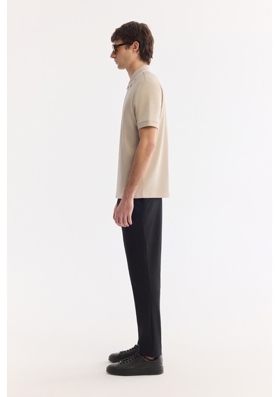 Avva Erkek Vizon Kıvrılmaz Polo Yaka Fermuarlı Bi-stretch İnterlok Regular Fit T-shirt A61y1003
