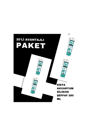 Sista Akvaryum Silikon Şeffaf 280 Ml - 20 Adet