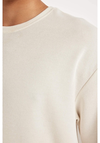 DeFacto Comfort Regular Fit Rahat Kesim Bisiklet Yaka Kısa Kollu Ağır Kumaş Basic Düz Tişört B4444AX24AUBG714