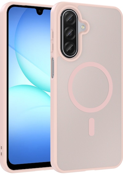 Mobilefix Samsung Uyumlu Galaxy A17 Kılıf M-safe Şarj Özellikli Zore Babet Kapak - Pembe