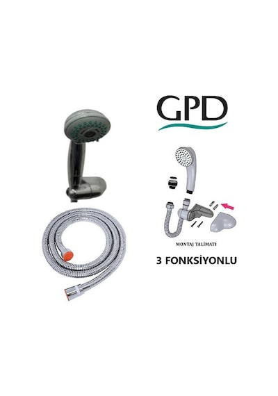 Gpd Askılı Duş Takımı 3 Fonksiyonlu Dst75 Krom