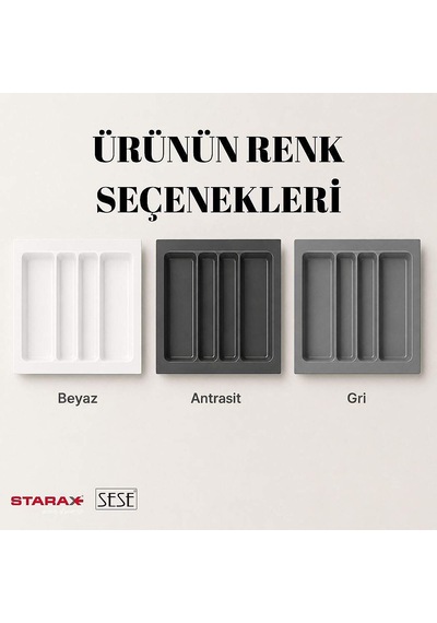 Starax 54x49 Antrasit Plastik Kepçelik 4 Gözlü S-2687-ap Çok Renkli