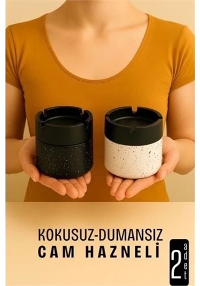 Cam Küllük - Desenli 2 Li Küllük Seti Kafe Küllüğü Restoran Küllüğü Masaüstü Küllük