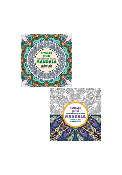 Çizgiler Şehri-mandala Ve Renkler Şehri-mandala Seti Büyükler Için Boyama Kitabı