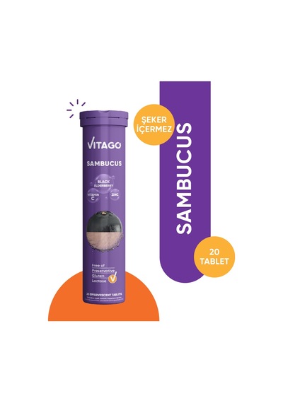 Vitago Sambucus Vitamin C Çinko 20 Efervesan Tablet