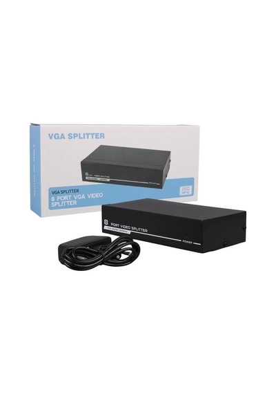 Powermaster Vga-2508a 250 Mhz 8 Port 1920x1440 Destekli Vga Video Splitter Dağıtıcı 9 V Adaptörlü