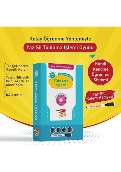 Kolay Öğrenme Yöntemiyle Yaz Sil Toplama İşlemi - Dikkat Atölyesi Yayınları