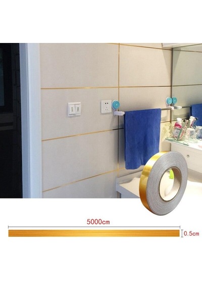 Periboia Gold Fayans Arası Dekoratif Yapışkanlı Şerit Bandı 50