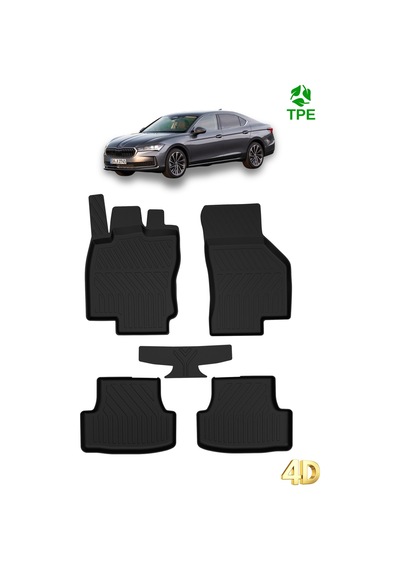 Hitaks Skoda Superb 2015-2024 Uyumlu 4d Oto Havuzlu Paspas
